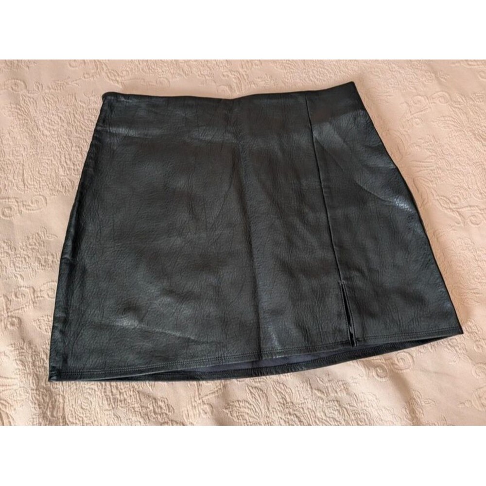 Leather look mini skirt size large